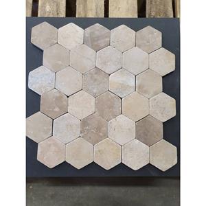 Stabigo Mozaiek Hexagon Moccacino Y 30x30 cm Marmer Licht Bruin 