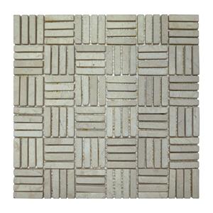 Stabigo Mozaiek Parquet 1x4.8 30x30 cm Marmer Cream Blokverband 