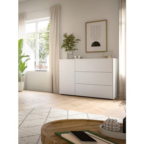 INOSIGN Dressoir Zolder, Breite 105 cm, push-to-open, 1 Tür, 3 Schubkästen