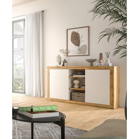 INOSIGN Dressoir Trinity, Breite 130 cm, 2-türig, 3 offene Fächer, grifflose Fronten