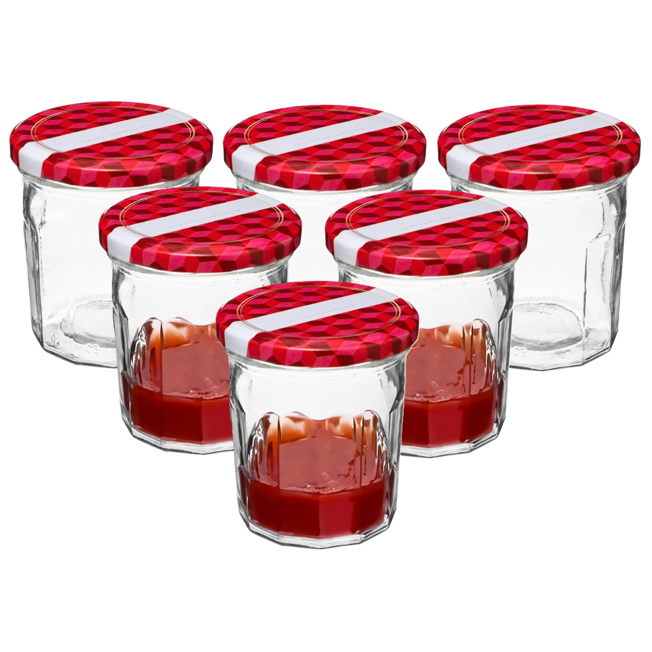 Secret de Gourmet Inmaakpot/voorraadpot - 12x stuks - 280 ml - glas - met schroefdeksel - weckpot -