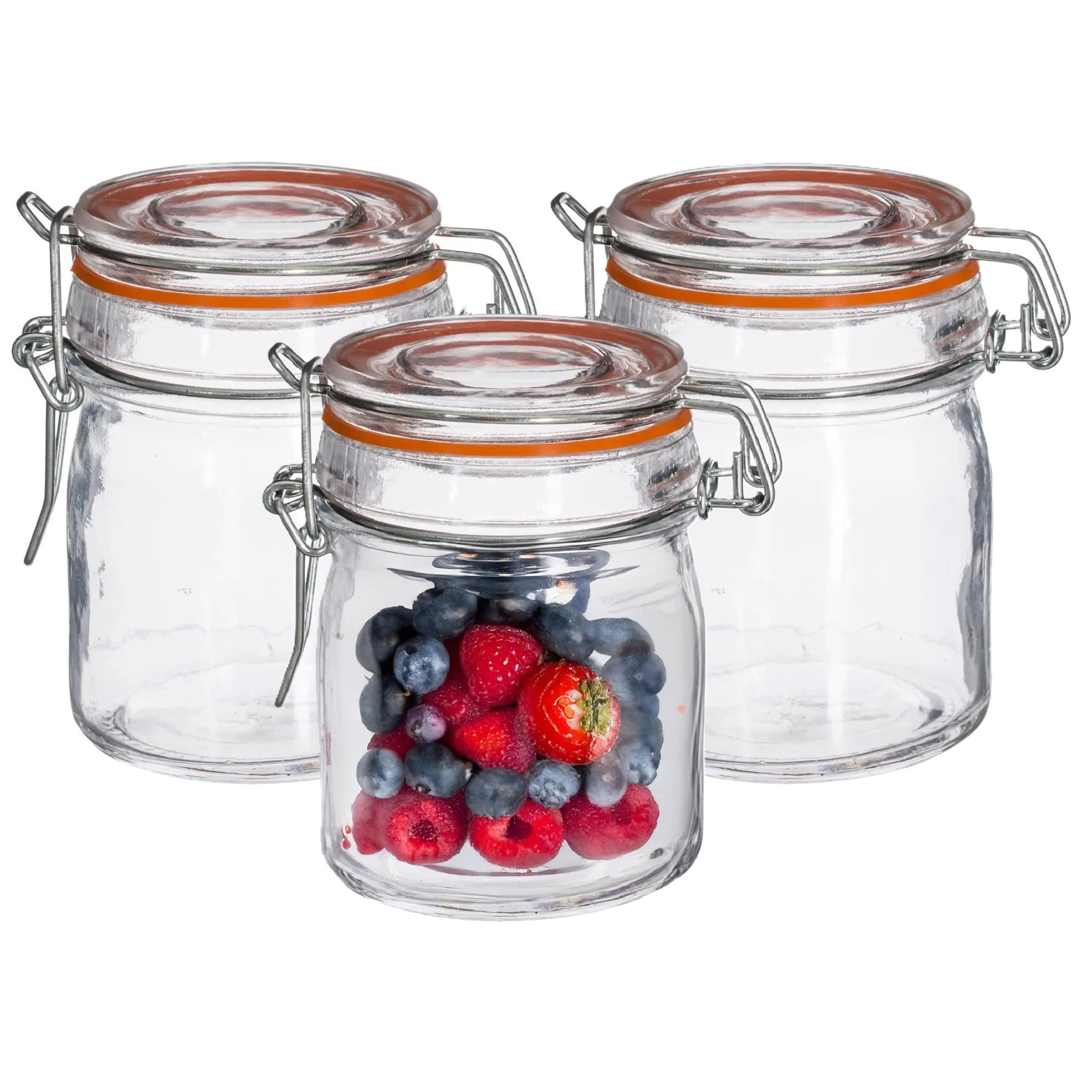 Secret de Gourmet Inmaakpot/voorraadpot - 16x stuks - 150 ml - glas met beugelsluiting - weckpot -