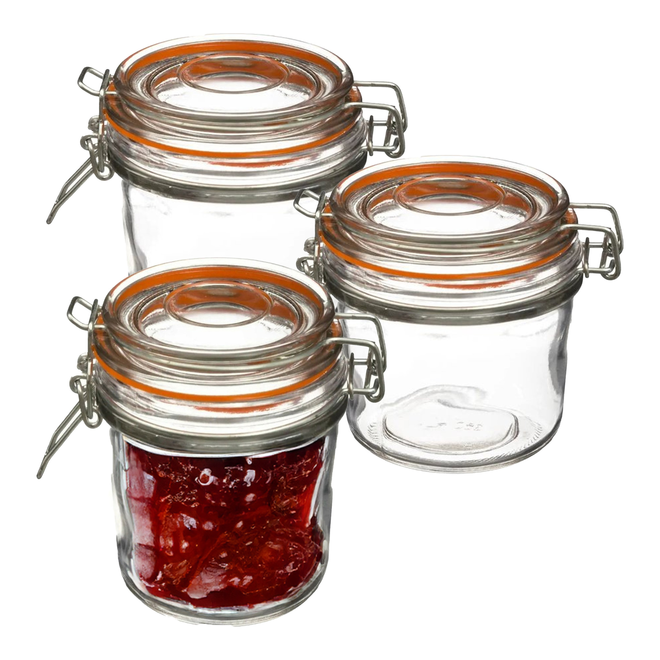 Secret de Gourmet Inmaakpot/voorraadpot - 12x stuks - 330 ml - glas met beugelsluiting - weckpot -