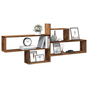 vidaXL Wandschap 167,5x18x68 cm bewerkt hout oud houtkleurig