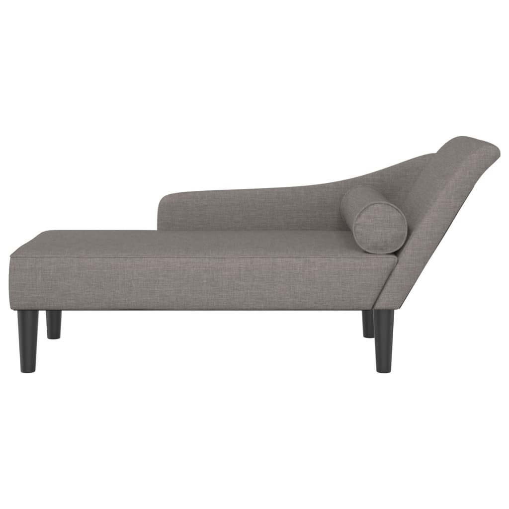 vidaXL Chaise longue met kussens stof taupe