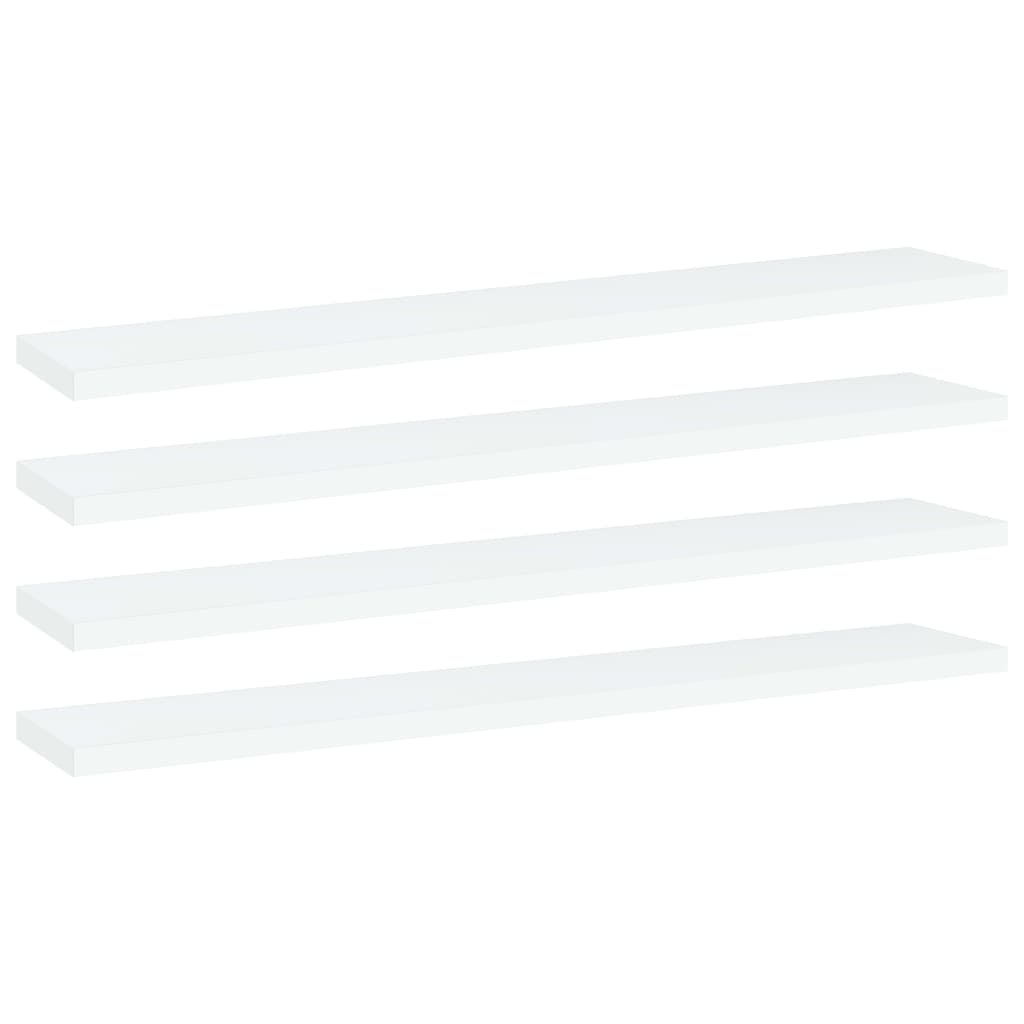 VidaXL Wandschappen 4 st 60x10x1,5 cm bewerkt hout wit