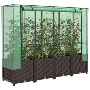 VidaXL Plantenbak verhoogd met kashoes 160x40x138 cm rattanlook