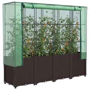 VidaXL Plantenbak verhoogd met kashoes 160x40x153 cm rattanlook