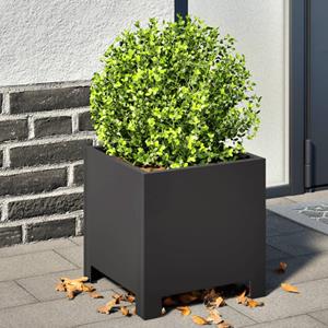 VidaXL Plantenbak 30x30x30 cm staal zwart