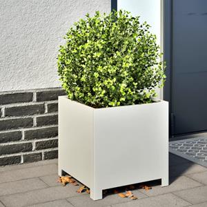 VidaXL Plantenbakken 2 st 40x40x40 cm staal wit