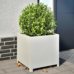 VidaXL Plantenbak 50x50x50 cm staal wit