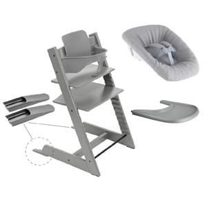 Stokke Tripp Trapp Kinderstoel incl. Baby Set - Newborn Set - Tray - Grijs