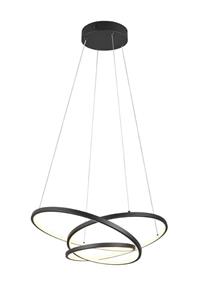 Trio Lighting LED-Hängeleuchte Darvin Länge 64 cm schwarz matt Metall CCT