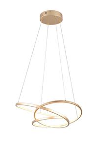 Trio Lighting LED-Hängeleuchte Darvin Länge 64 cm, goldfarben, Metall, CCT