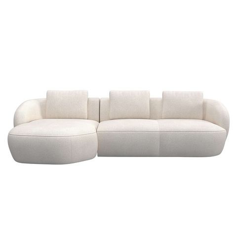 FLEXLUX Zithoek Torino, rund, L-Form, Sofa-Ecke mit Recamiere, Longchair-Sofa