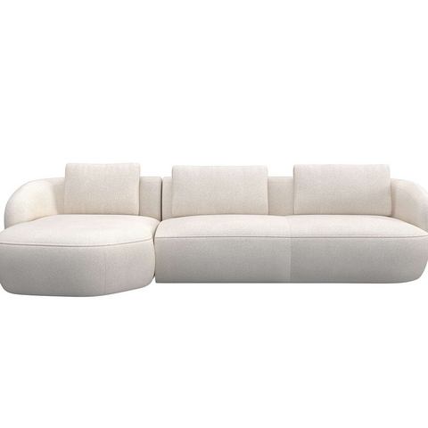 FLEXLUX Zithoek Torino, rund, L-Form, Sofa-Ecke mit Recamiere, Longchair-Sofa