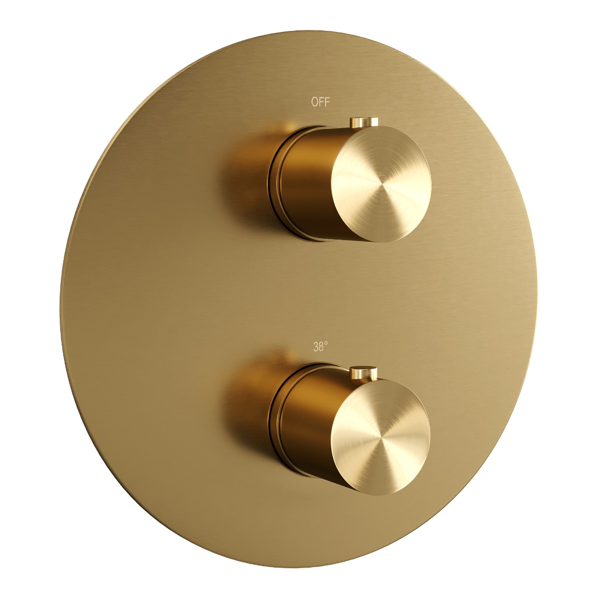 Brauer Gold Edition 3-weg inbouwthermostaat rond messing geborsteld PVD