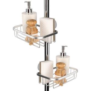 Goliving Doucherek Hangend - Zonder Boren - Keukenrek - Gootsteen Organizer - 19,5cm - Set - Zilver