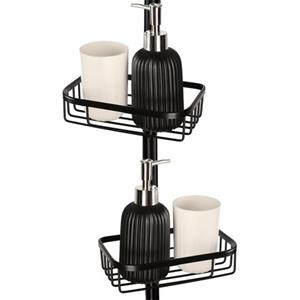 Goliving Doucherek Hangend - Zonder Boren - Keukenrek - Gootsteen Organizer - 19,5cm - Set - Zwart