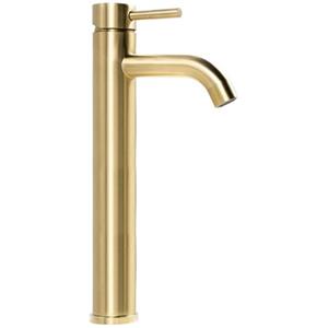 Vtw Living Mengkraan - Wastafelkraan Geborsteld Messing - Goud - Hoog Model - 30 Cm Hoog