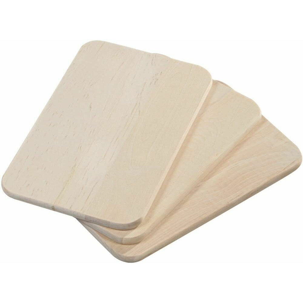 Kesper Brood en Ontbijtplankjes set - 3x stuks - berkenhout - 23 x 15 cm - naturel kleur -