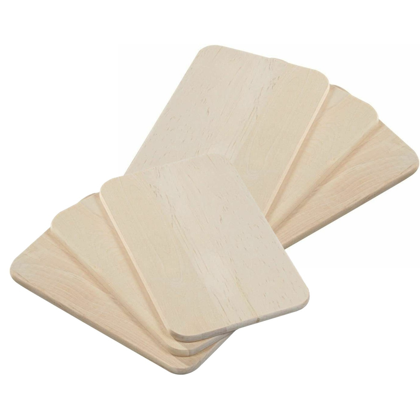 Kesper Brood en Ontbijtplankjes set - 6x stuks - berkenhout - 23 x 15 cm - naturel kleur -