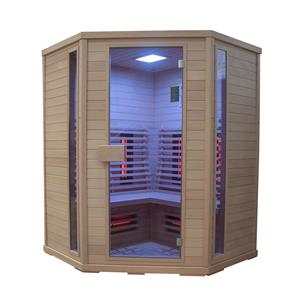 Elite Wellness Sauna  Premiumline Corner Infrarood 150x150x200 cm Hemlock Hout