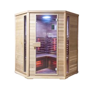 Elite Wellness Sauna  Premiumline Corner Infrarood 150x150x200 cm Red Cedar Hout