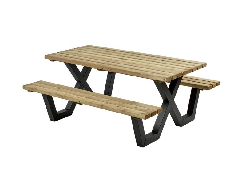 Talen Buitenmeubelen Geïmpregneerd - Picknicktafel - Groen - 180x160 cm