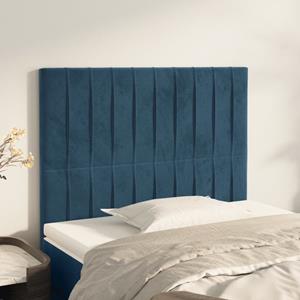 VidaXL Hoofdborden 2 st 100x5x78/88 cm fluweel donkerblauw