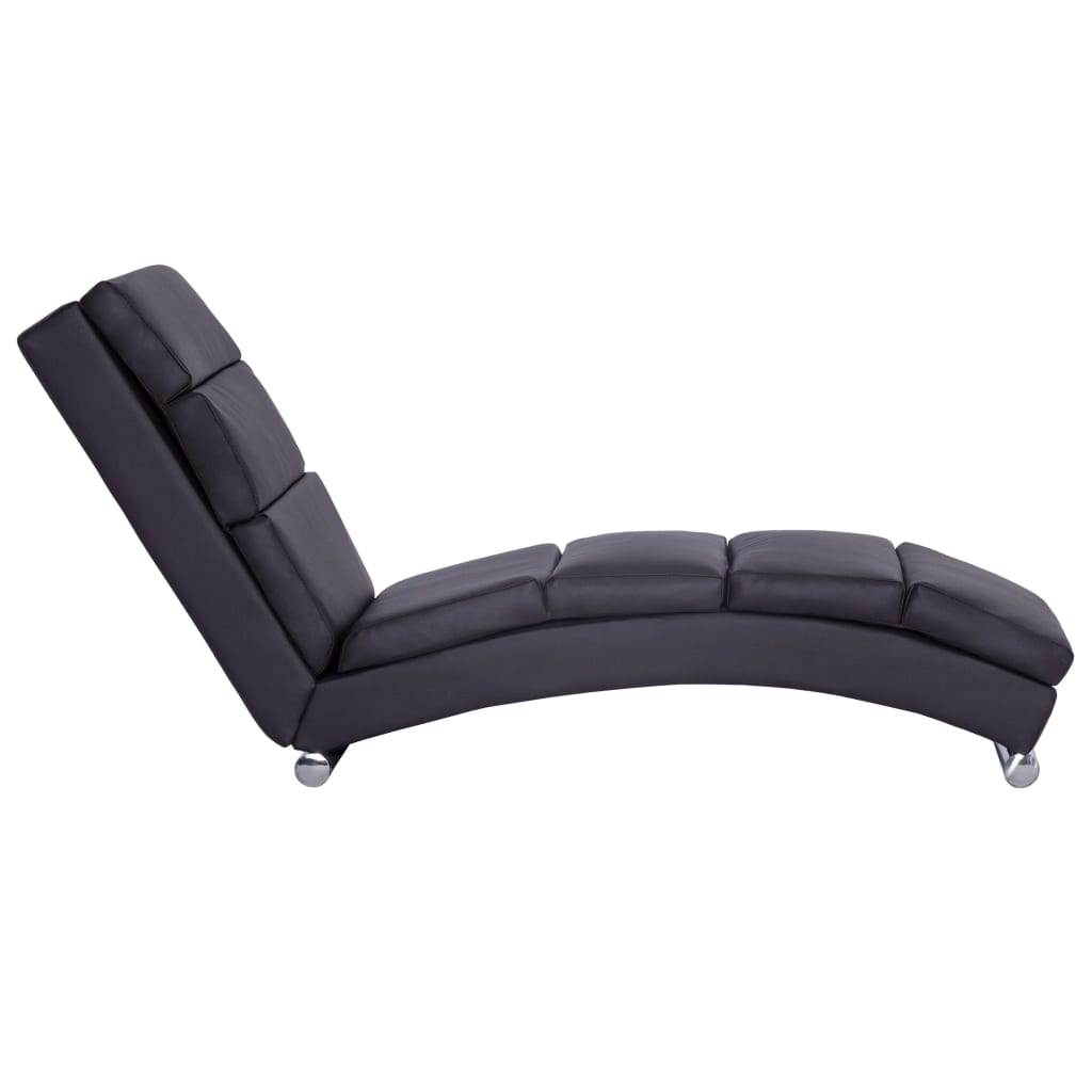 vidaXL Chaise longue kunstleer bruin