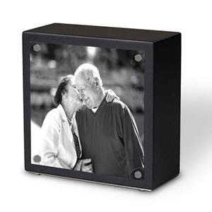 Urnwebshop Grote RVS Foto Urn Zwart (4 liter)