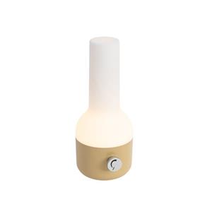 QAZQA Buiten Tafellamp Goud Met Wit Incl. Led Oplaadbaar Ip44 - Haard