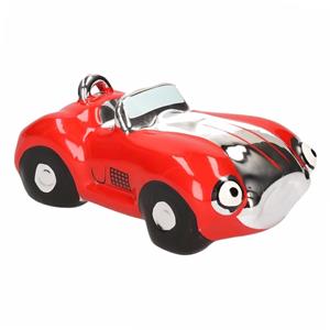 Merkloos Rode jongens sportauto cabriolet spaarpot 15 cm -