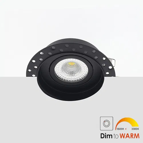 Letsleds.nl Bella Ondiepe LED inbouw 40mm trimless spot kantelbaar 7Watt rond ZWART IP65 dimbaar - dim to warm - interne driver