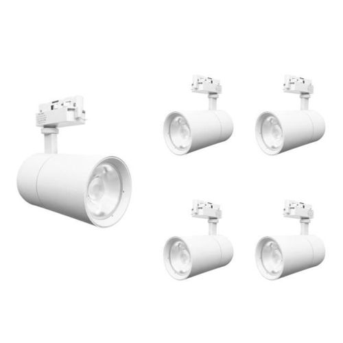 SILAMP Ledrailspot 30w 80° Compact Eenfasig Wit (pak Van 5) Neutraal Wit 4000k 5500k