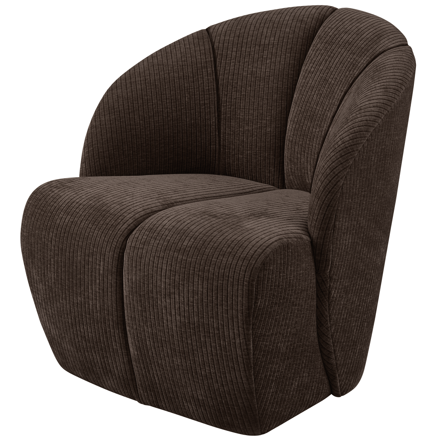 Mojo draaifauteuil geweven ribstof bruin