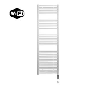 Sanicare elektrische design radiator 45x112cm wit met WiFi en thermostaat rechts chroom
