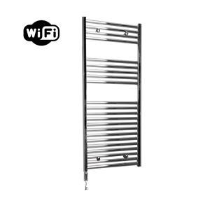 Sanicare elektrische design radiator 45x112cm chroom met WiFi en thermostaat links chroom