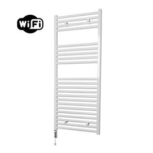 Sanicare elektrische design radiator 45x112cm wit met WiFi en thermostaat links wit