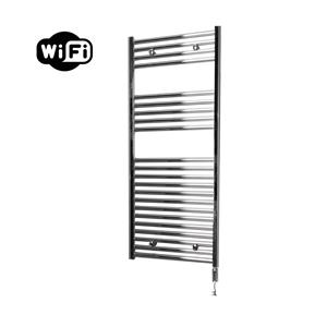 Sanicare elektrische design radiator 60x112cm chroom met WiFi en thermostaat rechts chroom