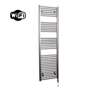 Sanicare elektrische design radiator 45x172cm inox-look met WiFi en thermostaat rechts chroom