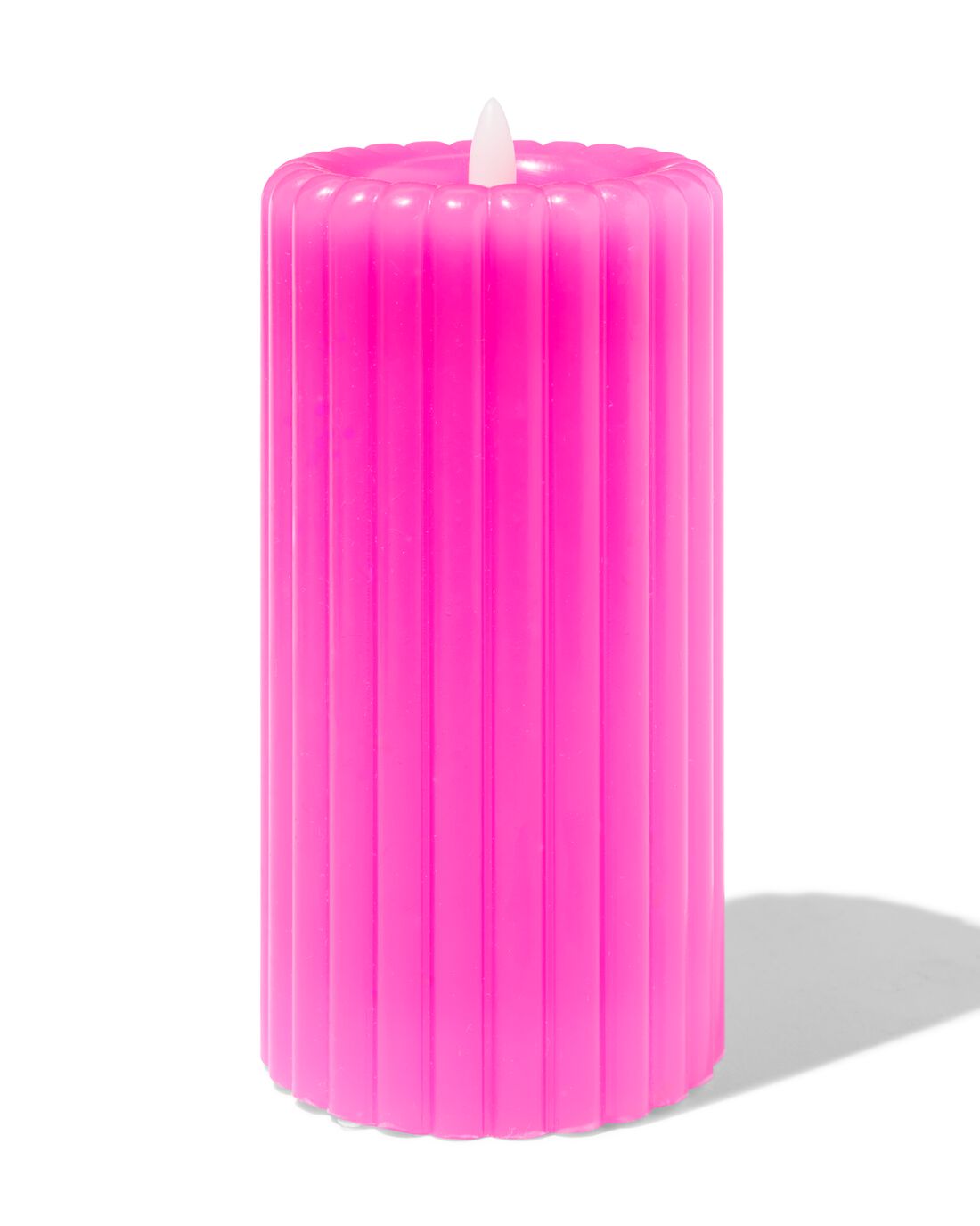 HEMA LED Kaars 7.5x15cm Rib Roze (roze)