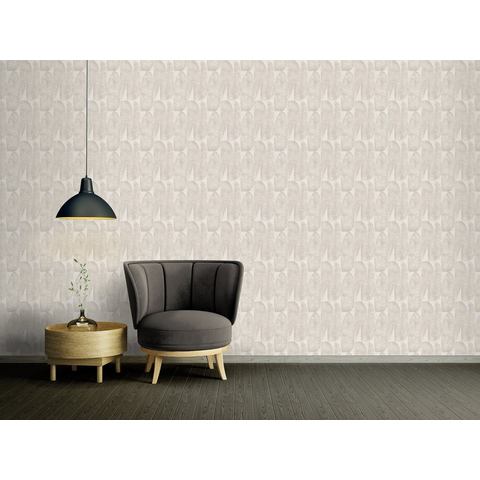 Living walls Vliesbehang Stories of Life Blatt-Reliefe Mustertapete Beige modern (1 stuk)