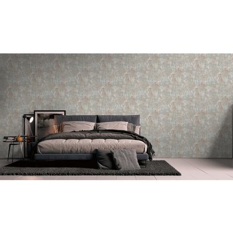 Living walls Vliesbehang Stories of Life Betonoptik Tapete Metallic Grau Bronze (1 stuk)