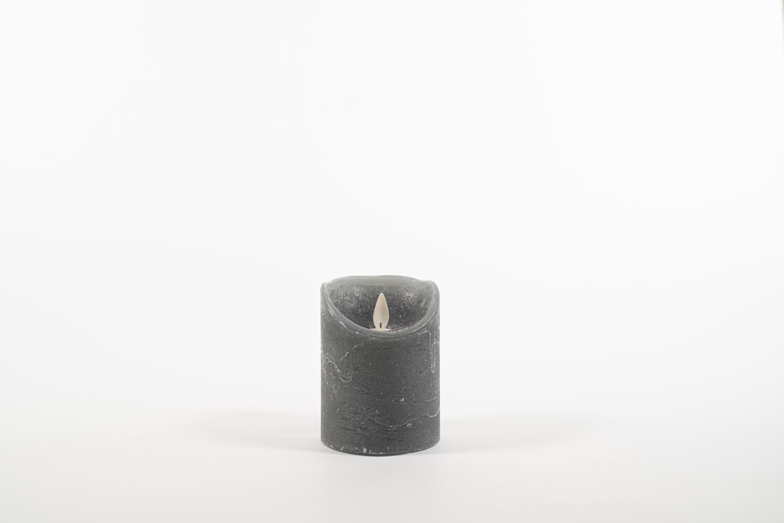 Anna's Collection Rustic Wax Candle Moving Flame 7,5X10Cm Grey 3 X Aaa - 