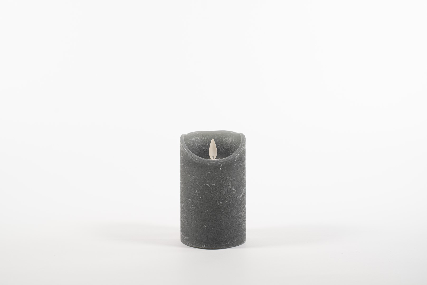 Anna's Collection Rustic Wax Candle Moving Flame 7,5X12,5Cm Grey 3 X Aa - 