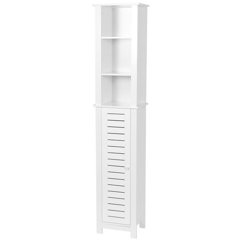 4Goodz Badkamerkast Hoog Santorini Met 1 Deur En 6 Planken - 173 Cm - Wit