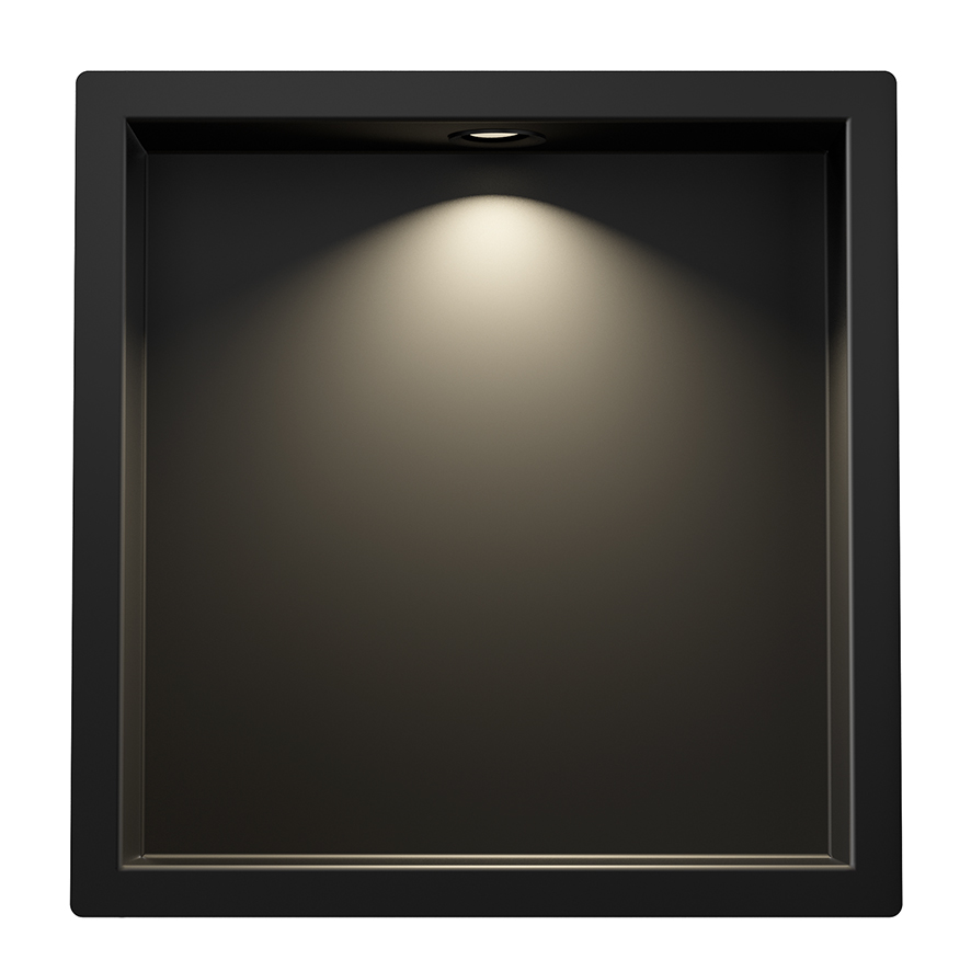 Wiesbaden Inbouwnis Demis 30x30x7 cm Met Led Mat Zwart