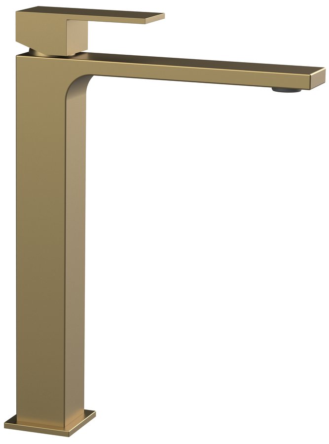 Sapho Cubemix verhoogde wastafelkraan 28cm goud mat